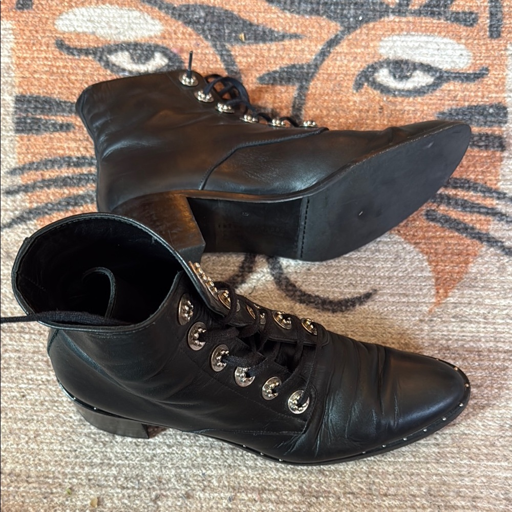 Freda Salvador Ace Black Leather Women's Ankle Boots